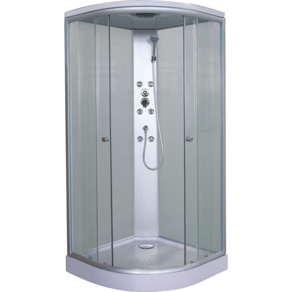 Kabina prysznicowa PUNTO narożna półokrągła kompletna z hydromasażem 90x90x215 cm CL01