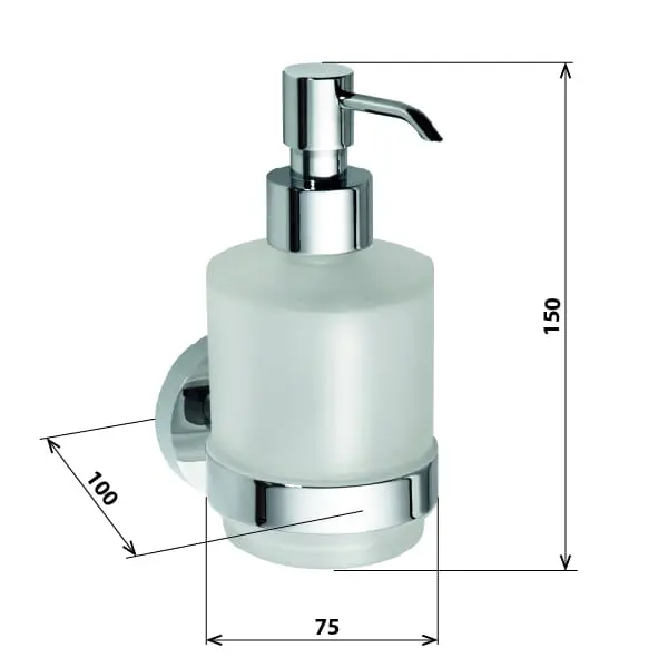 NEO Dozownik do mydła 150 ml Mini 104109115, wymiary