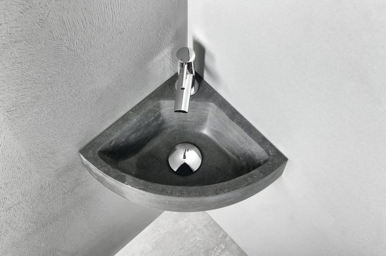 BLOK Umywalka kamienna narożna 30x10x30 cm antracyt 2401-30 - aranżacja1