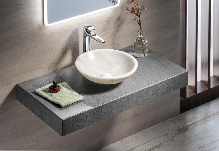 BLOK Umywalka kamienna okrągła 40 cm biała 2401-34 - aranżacja1