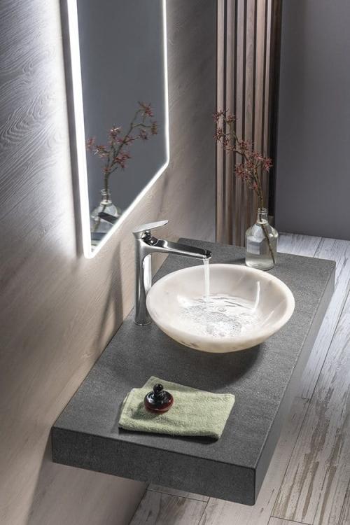 BLOK Umywalka kamienna okrągła 40 cm biała 2401-34 - aranżacja2