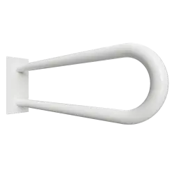 Poręcz łazienkowa w kształcie U 60 cm  z kołnierzem  osłonowym  biała 301707273