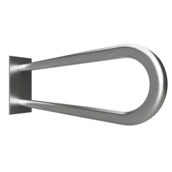 Poręcz łazienkowa w kształcie U 85cm  z kołnierzem  osłonowym  stal szczotkowana 301707322