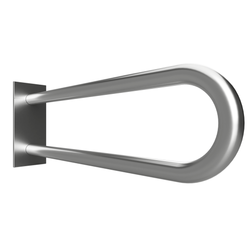 Poręcz łazienkowa w kształcie U 85cm z kołnierzem osłonowym stal szczotkowana 301707322