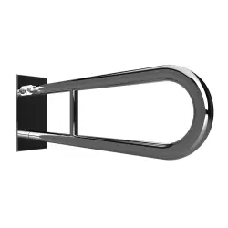 Poręcz łazienkowa  uchylna  w kształcie U 60cm  z kołnierzem  osłonowym  stal nierdzewna 301607271