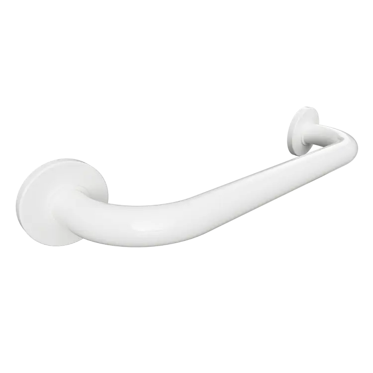 Poręcz łazienkowa prosta 40 cm biała z kołnierzem osłonowym 301100403