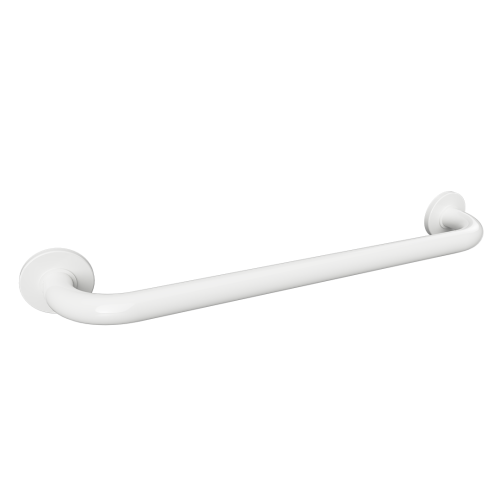 Poręcz łazienkowa prosta 60 cm biała z kołnierzem osłonowym 301100603