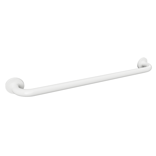 Poręcz łazienkowa prosta 80 cm biała z kołnierzem osłonowym 301100803