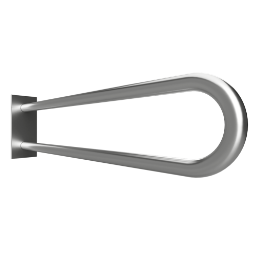 Poręcz łazienkowa w kształcie U 813 mm z kołnierzem osłonowym stal szczotkowana 301707462