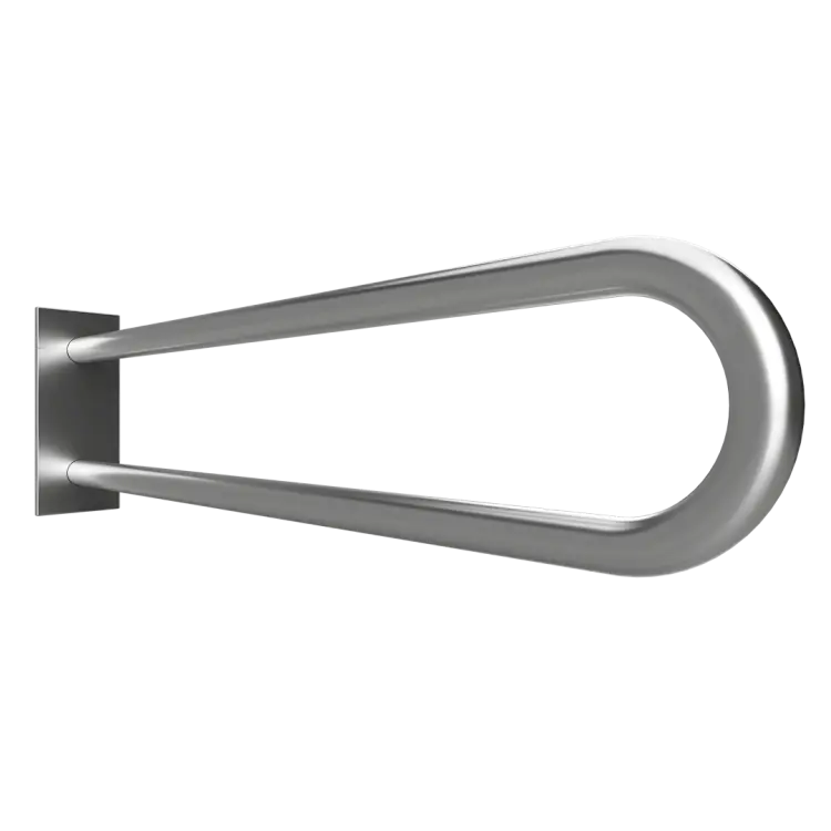 Poręcz łazienkowa w kształcie U 813 mm z kołnierzem osłonowym stal szczotkowana 301707462