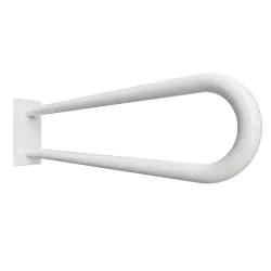  Poręcz łazienkowa w kształcie U 813 mm  z kołnierzem osłonowym biała 301707463