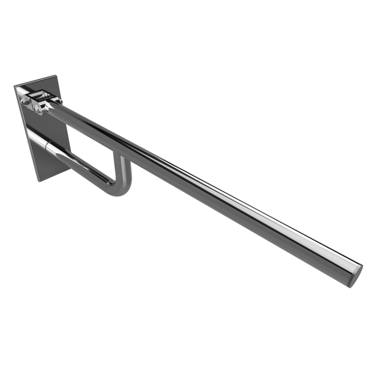 Poręcz łazienkowa składana 85 cm z kołnierzem osłonowym stal nierdzewna 301607161