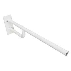 Poręcz łazienkowa składana 85 cm z kołnierzem osłonowym biała 301607163