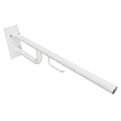 Poręcz łazienkowa składana 76 cm z uchwytem na papier z kołnierzem osłonowym biała  301607773