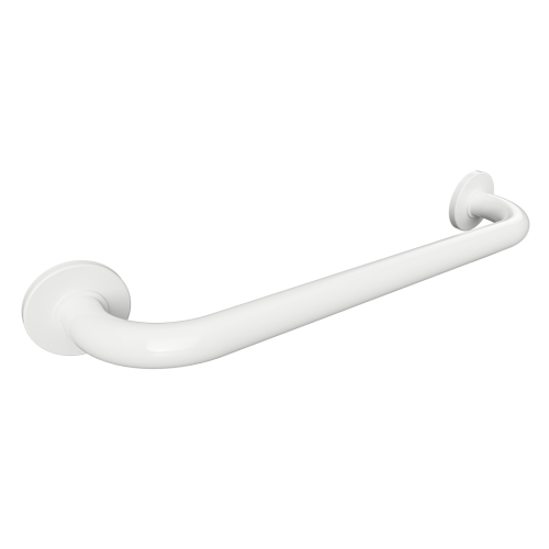 Poręcz łazienkowa prosta 20 cm biała z kołnierzem osłonowym 301100203