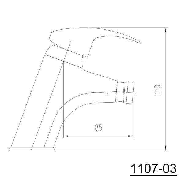 KASIOPEA Bateria bidetowa stojąca, chrom połysk 1107-03, wymiary