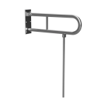 Poręcz łazienkowa składana w kształcie U 600 mm z nogą podporową  stal szczotkowana 301102072N