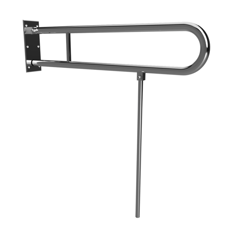 Poręcz łazienkowa składana w kształcie U 850 mm z nogą podporową stal nierdzewna 301606321N