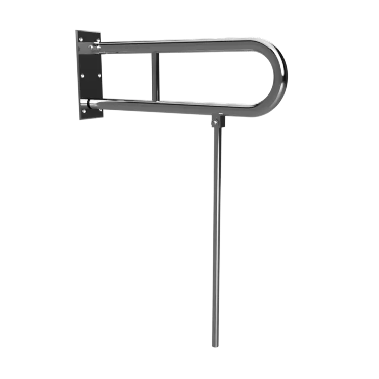 Poręcz łazienkowa składana w kształcie U 850 mm z nogą podporową stal szczotkowana 301606322N