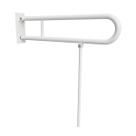 Poręcz łazienkowa składana w kształcie U 850 mm z nogą podporową  biała 301606324N