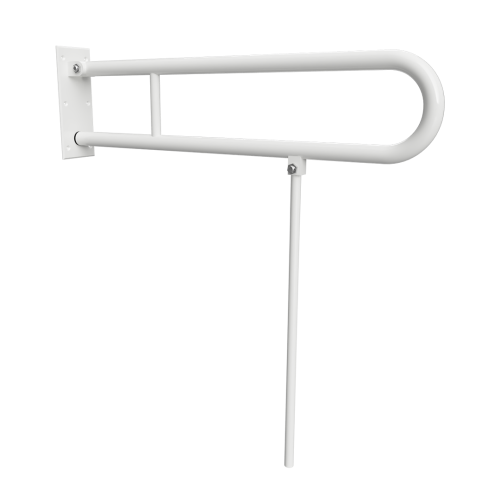 Poręcz łazienkowa składana w kształcie U 850 mm z nogą podporową biała 301606324N
