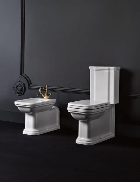 WALDORF Miska stojąca ceramiczna WC odpływ pionowy/poziomy 411701 w zestawie