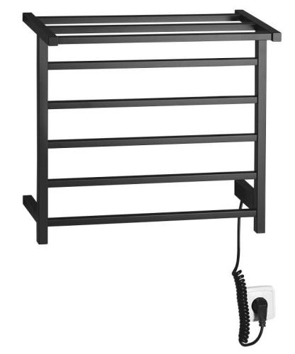 ELZOR Elektryczna suszarka na ręczniki 500x470mm, 60W, czarny mat EB510
