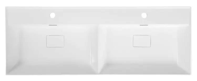 GODIVA umywalka podwójna kompozytowa 119x44cm, biała GU119