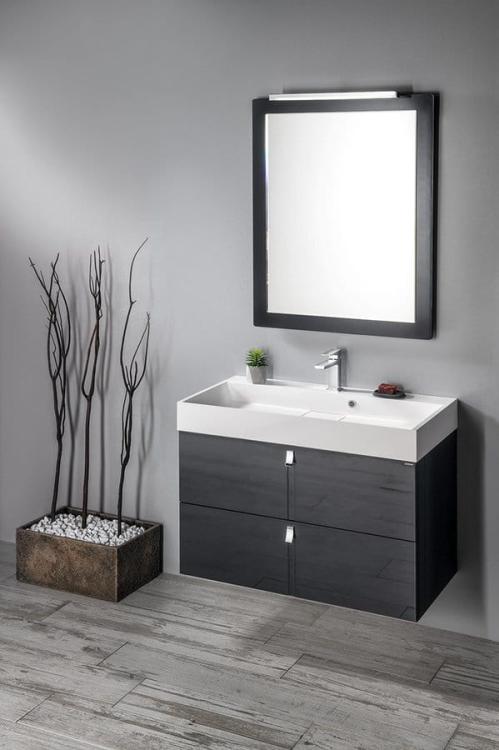 AMUR umywalka kompozytowa 90x9x46cm, biała 55032