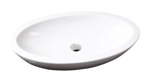 SISTEMA umywalka ceramiczna owalna bez przelewu 75x42cm, biała 10AR65075