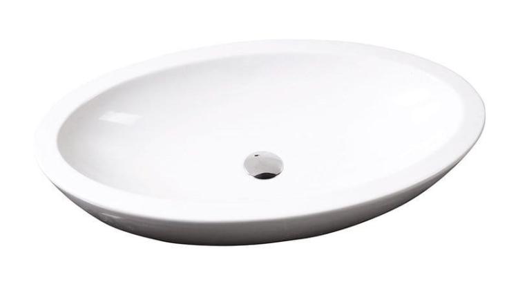 SISTEMA umywalka ceramiczna owalna bez przelewu 75x42cm, biała 10AR65075