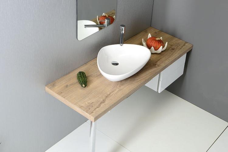 TERUEL umywalka ceramiczna nablatowa 58,5x14x39cm BH7007