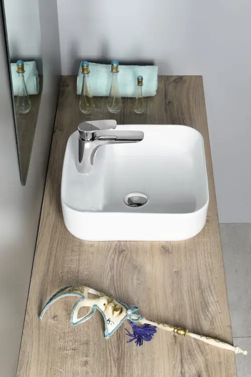 MOLVENO umywalka ceramiczna nablatowa 39,5x14x39,5 cm AR453