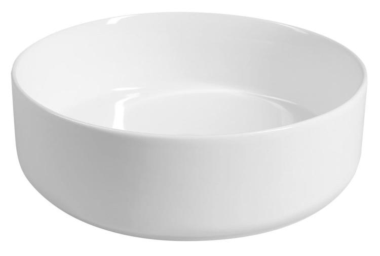 INFINITY ROUND umywalka ceramiczna nablatowa, Ø36x 12cm, biała 10NF65036
