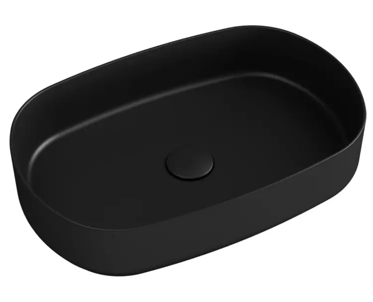 INFINITY OVAL umywalka ceramiczna nablatowa 55x36 cm, czarny mat 10NF65055-2N
