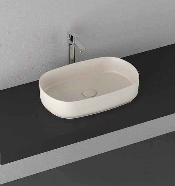INFINITY OVAL umywalka ceramiczna nablatowa 55x36 cm, Ivory 10NF65055-2K