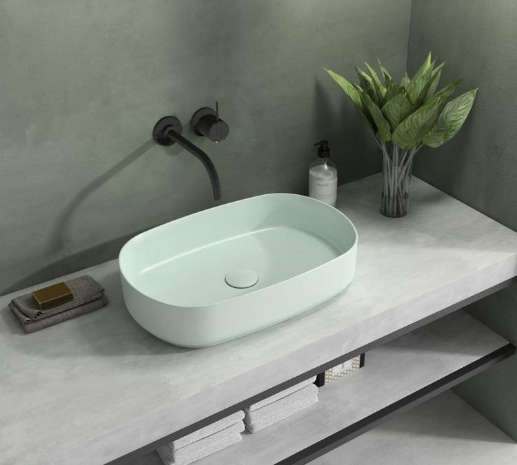 INFINITY OVAL umywalka ceramiczna nablatowa 55x36 cm, Mint 10NF65055-2T