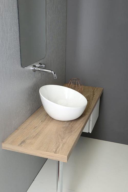 DOME OBLIQUO umywalka ceramiczna nablatowa 44,5x26,5 cm WH031