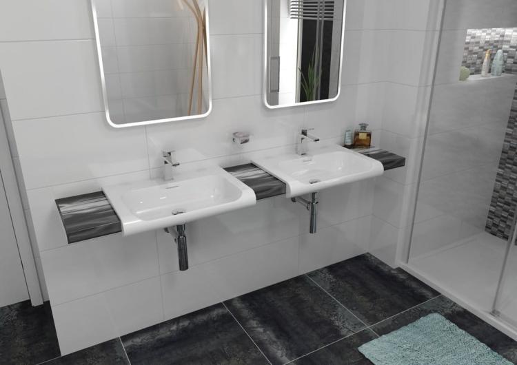 INKA Umywalka ceramiczna 40x40 cm biała 341201