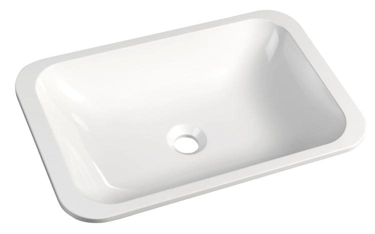 KAMA umywalka kompozytowa 500x260mm, biała, wpuszczana w blat 50134