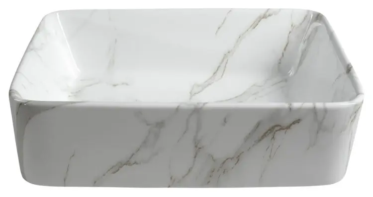 DALMA umywalka ceramiczna 48x13x38 cm, carrara MM517