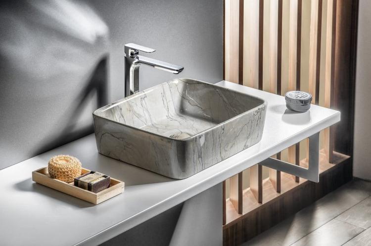 DALMA umywalka ceramiczna 48x13x38 cm, grigio MM513