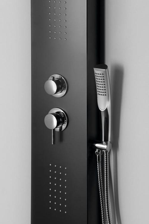 JACOB panel prysznicowy 200x1500mm, czarny WN683