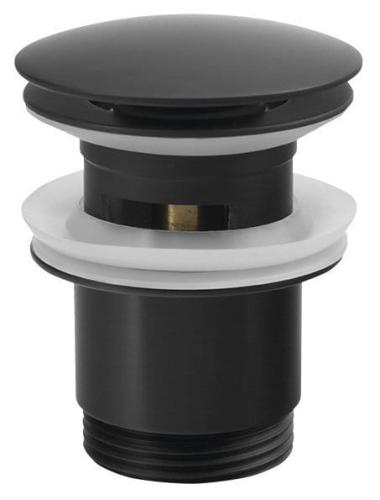 Korek umywalkowy 5/4“, klik-klak, duży grzybek, wys. 30-50 mm, czarny CV1007B