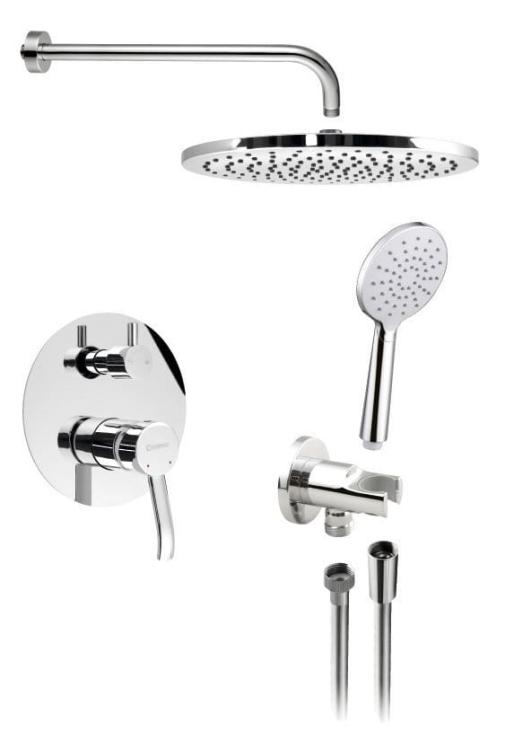 LUKA zestaw prysznicowy z baterią podtynkową, 2 wyjścia, chrom LK43-21