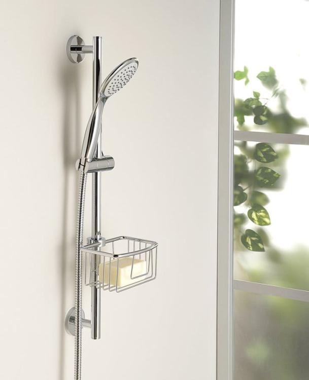 Drążek prysznicowy z przesuwnym uchwytem, 660mm, chrom 1202-06