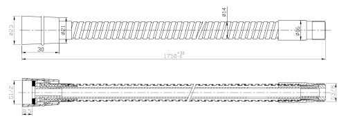Wąż do baterii na brzeg wanny, F1/2'- M3/8',175cm, stal nierdzewna FLE16