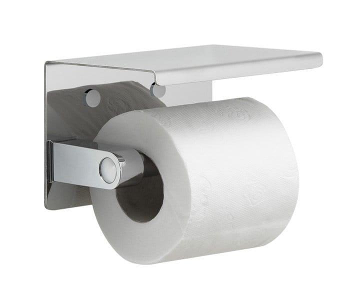 Wieszak na papier toaletowy z półką, chrom 2839