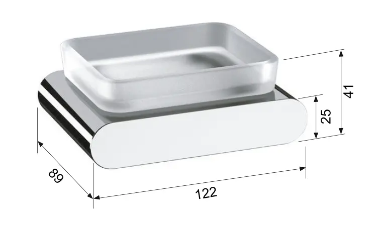 FLORI mydelniczka, biały mat/szkło mleczne RF002/14