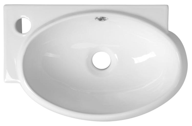 RIBERA umywalka ceramiczna 43x28,5x15 cm, ścienna, otwór na baterię z lewej strony AR498